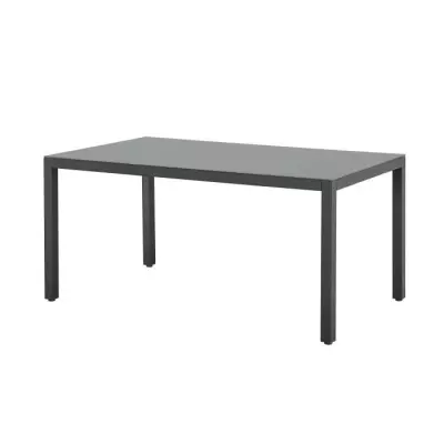 Table de jardin 6 personnes - Structure aluminium & plateau verre - L 160 x H 72 cm