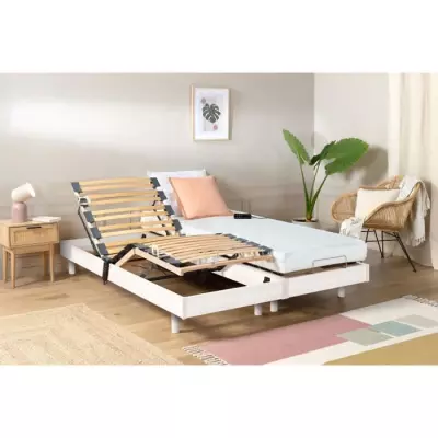 Ensemble relaxation matelas + sommiers électriques 2x80x200 - Fabrication française
