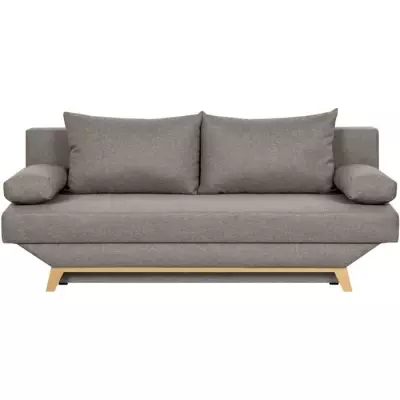 Banquette convertible TEIJO 3 places avec coffre - Tissu Taupe