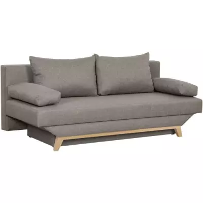 Banquette convertible TEIJO 3 places avec coffre - Tissu Taupe