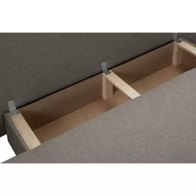 Banquette convertible TEIJO 3 places avec coffre - Tissu Taupe