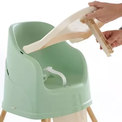 Chaise haute évolutive YOUPLA Thermobaby - Vert céladon - Fabriquée en France