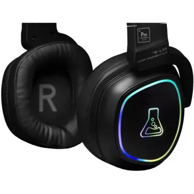 Casque Gamer Sans Fil The G-Lab KORP PROMENTHIUM - Microphone RGB - Noir