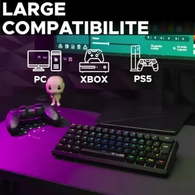 Clavier Gamer The G-Lab KEYZ THALLIUM TKL - Switch Rouge - RGB - Azerty