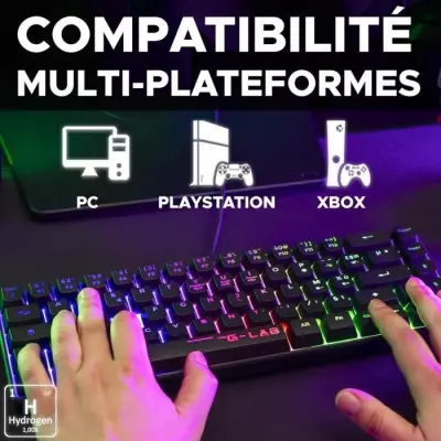Clavier Gamer Compact 60% - The G-Lab KEYZ HYDROGEN