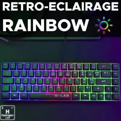 Clavier Gamer Compact 60% - The G-Lab KEYZ HYDROGEN