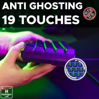 Clavier Gamer Compact 60% - The G-Lab KEYZ HYDROGEN