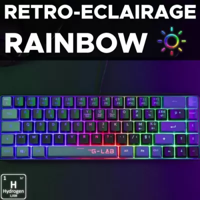 Clavier Gamer compact rétroéclairé - The G-Lab KEYZ HYDROGEN