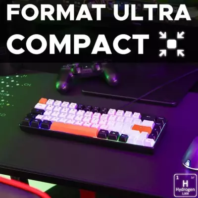 Clavier Gamer Compact Retroéclairé - The G-Lab KEYZ HYDROGEN