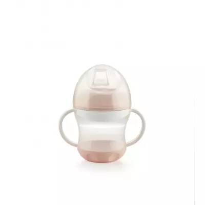 Tasse anti-fuites ThermoBaby + couvercle - Rose poudré