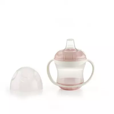 Tasse anti-fuites ThermoBaby + couvercle - Rose poudré