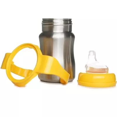 Tasse d'apprentissage inox 180 ml jaune mango - Anti-fuites