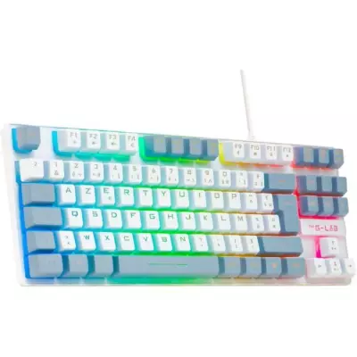 Clavier Gamer - The G-Lab KEYZ CAESIUM - RGB - Blanc & gris - TKL