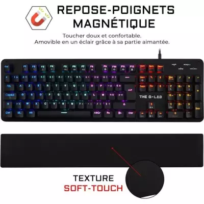 Clavier Gamer KEYZ CARBON E - Switch Bleu - Rainbow - Filaire - Azerty