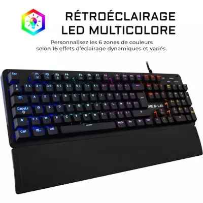Clavier Gamer KEYZ CARBON E - Switch Bleu - Rainbow - Filaire - Azerty