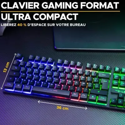 Clavier Gamer Sans Fil - The G-Lab KEYZ CAESIUM TKL - Noir