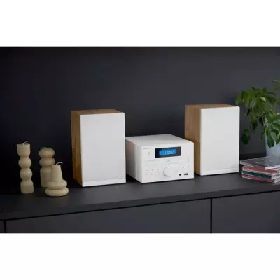 Microchaîne Thomson COSY MIC121BT - Lecteur CD, Bluetooth, Radio FM, MP3, USB - Bois et Blanc