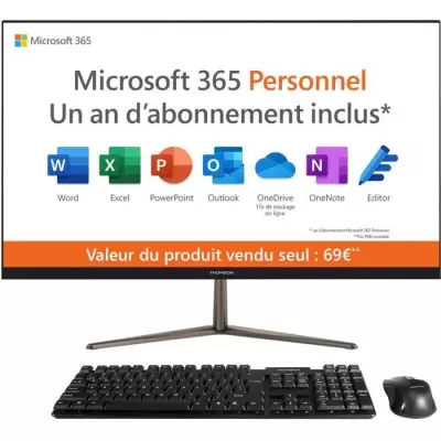 Ordinateur tout-en-un Thomson AIO24C4BK128 - Performances compactes