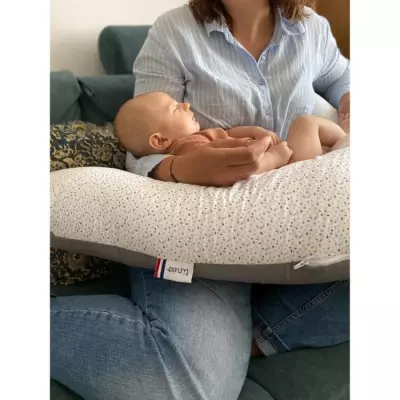 Coussin de grossesse et d'allaitement gris JIAL TINEO 