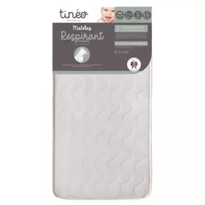 Matelas Bébé Respirant TINEO 60x120 - 10 cm - Confortable