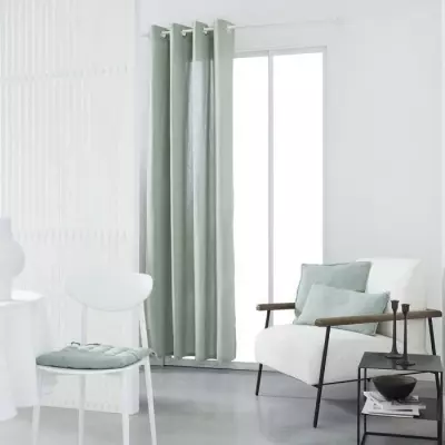 Rideau à œillets 140x240cm en coton - Celadon - Livraison TODAY Rideau à œillets 140x240cm en coton - Celadon - Livraison TODAY
