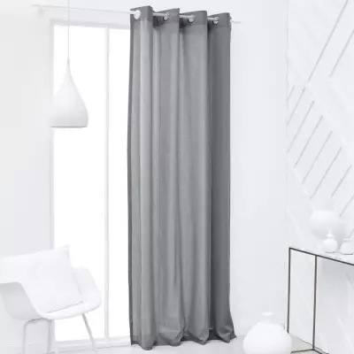Rideau à œillets en coton 100% - 140x240cm - Acier
