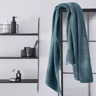 Drap de Bain TODAY 70x130 cm 100% Coton - Paon, Confort Absorbant