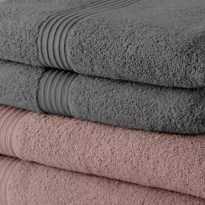 Lot de 10 serviettes de Toilette TODAY 50x90 cm 100% Coton - Assortiment 5 roses des sables + 5 acier