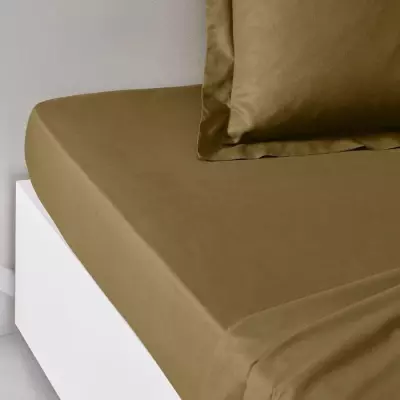Drap housse TODAY Essential 100% Coton uni - Bronze