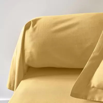 Taie de traversin TODAY Essential - 100% Coton uni - Ocre