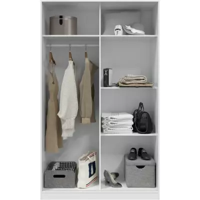 Armoire TOP - Décor blanc artik et blanc vehlo - 2 Portes coulissantes