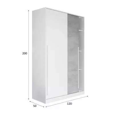 Armoire TOP - Décor blanc artik et blanc vehlo - 2 Portes coulissantes