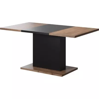 Table à manger KENDO 6 personnes - Chêne ambré et noir - L160 x P80 x H76 cm