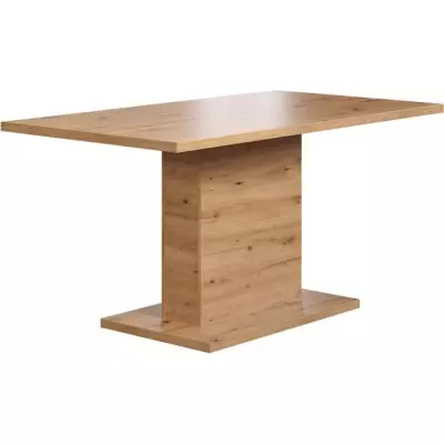 Table à manger fixe 6 personnes - Effet chêne artisan - L160 x P80 x H76 cm
