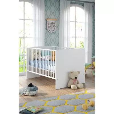 Chambre bébé Duo : Lit 70 x 140 cm + Commode à langer NIKO - Blanc - Éco-responsable