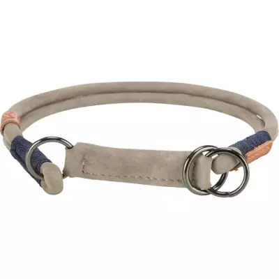 Collier semi-étrangleur TRIXIE BE NORDIC - Cuir Gris en L-XL 55 cm