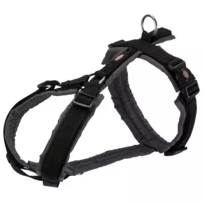 Harnais Trekking TRIXIE Premium pour Chien - Taille S-M, Noir et Gris Graphite
