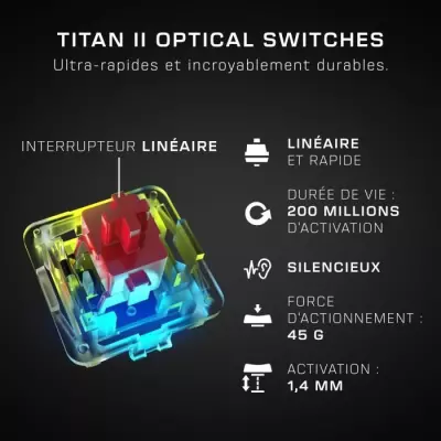 Clavier gaming Turtle Beach Vulcan II Max : touches RGB personnalisables