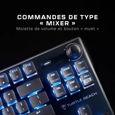Turtle Beach Clavier gaming PC TITAN Switch mécanique linéaire sans pavé numérique Vulcan TKL avec éclairage RGB AIMO par