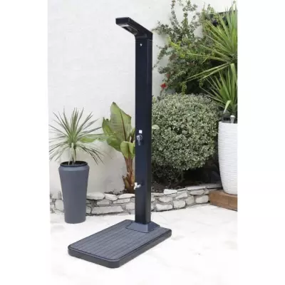 Support de douche solaire UBBINK - Réserve d'eau 20L - Anthracite | Douche Extérieure