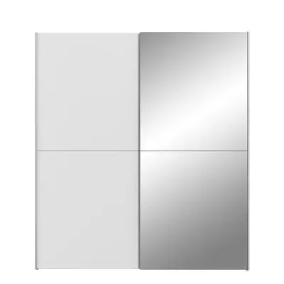 Armoire 2 portes coulissantes + miroir blanc mat - Plus responsable - Label FSC® 100% - L 170,3 x P 61,2 x H 190,5 cm