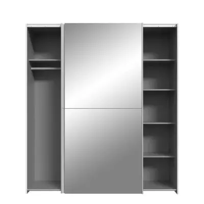 Armoire 2 portes coulissantes + miroir blanc mat - Plus responsable - Label FSC® 100% - L 170,3 x P 61,2 x H 190,5 cm