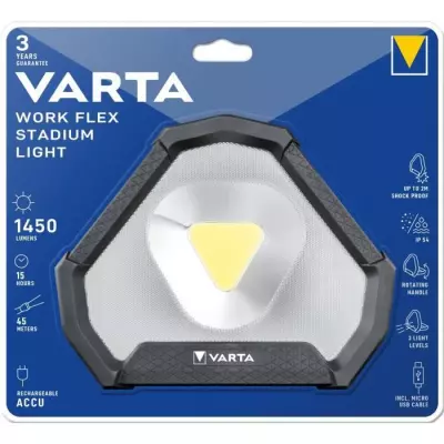 Projecteur de travail VARTA Work Flex Stadium Light - Puissant et Rechargeable