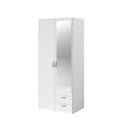 Armoire VARIA - Blanc & Miroir - Fabriquée en France