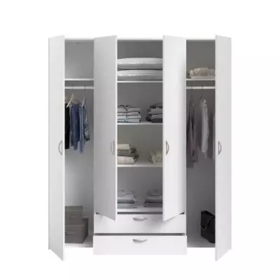 Armoire VARIA PARISOT - Blanc Made in France - 4 portes + 2 tiroirs