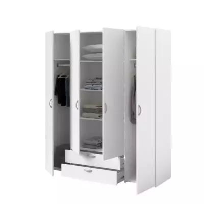 Armoire VARIA PARISOT - Blanc Made in France - 4 portes + 2 tiroirs