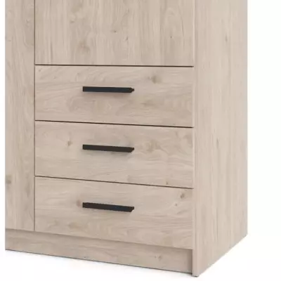 Armoire VEGA - Gris Anthracite - 2 portes + 3 tiroirs
