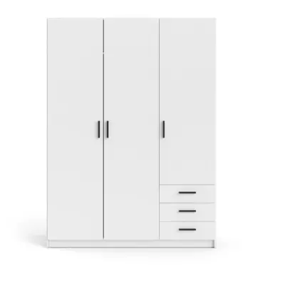 Armoire VEGA blanche - 3 portes + 3 tiroirs - Design élégant