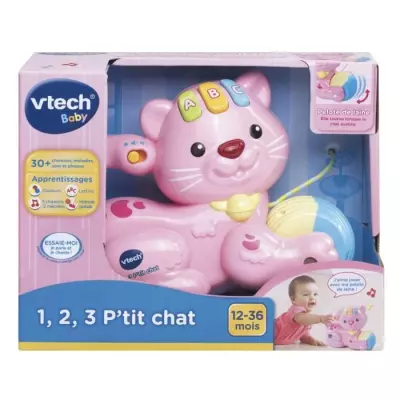 Jouet à tirer VTECH BABY - 1,2,3 P'tit Chat Rose