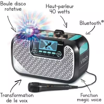 Enceinte Karaoké VTECH - Supersound Karaoke 40W - Noir et gris - MICRO - KARAOKE ENFANT